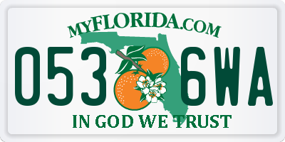 FL license plate 0536WA