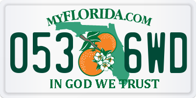 FL license plate 0536WD
