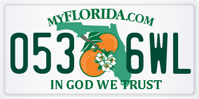 FL license plate 0536WL