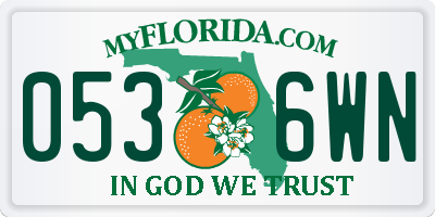 FL license plate 0536WN