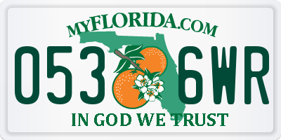 FL license plate 0536WR