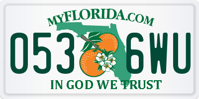 FL license plate 0536WU