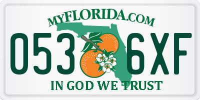 FL license plate 0536XF