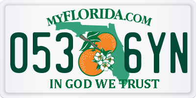 FL license plate 0536YN