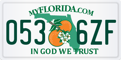 FL license plate 0536ZF