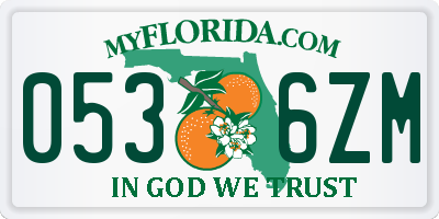 FL license plate 0536ZM
