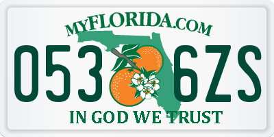 FL license plate 0536ZS