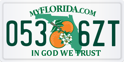 FL license plate 0536ZT
