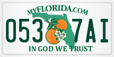 FL license plate 0537AI