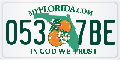 FL license plate 0537BE