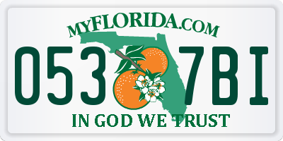 FL license plate 0537BI