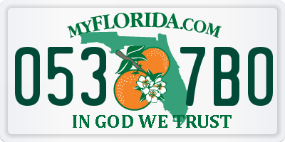 FL license plate 0537BO