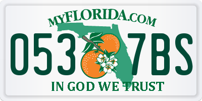 FL license plate 0537BS