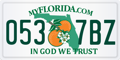 FL license plate 0537BZ