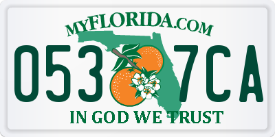 FL license plate 0537CA
