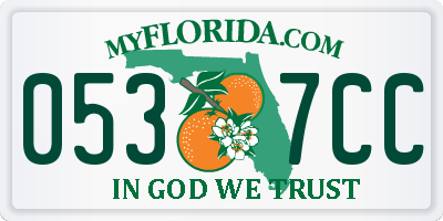 FL license plate 0537CC
