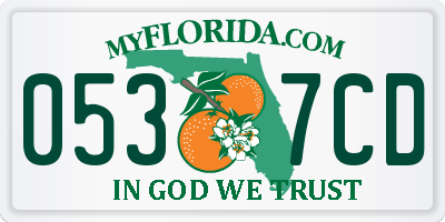 FL license plate 0537CD