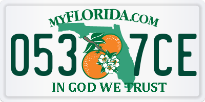 FL license plate 0537CE
