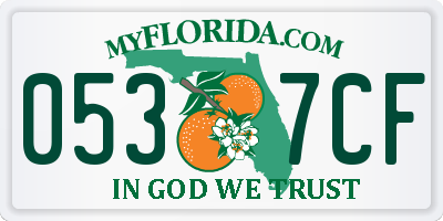 FL license plate 0537CF
