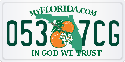 FL license plate 0537CG