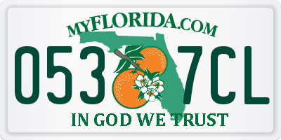 FL license plate 0537CL