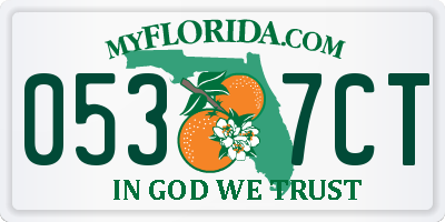FL license plate 0537CT