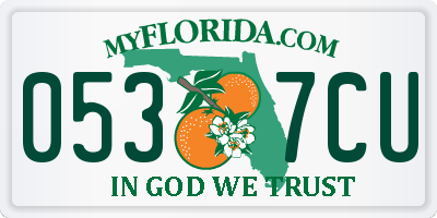 FL license plate 0537CU