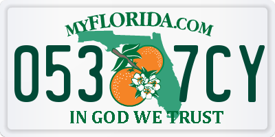FL license plate 0537CY
