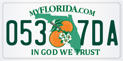 FL license plate 0537DA