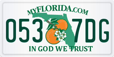 FL license plate 0537DG