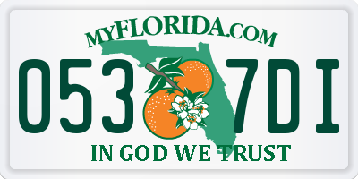 FL license plate 0537DI