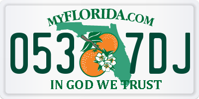 FL license plate 0537DJ