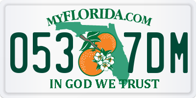 FL license plate 0537DM