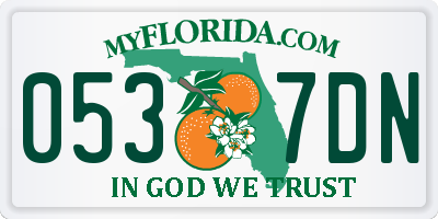 FL license plate 0537DN