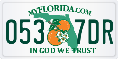FL license plate 0537DR