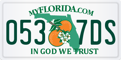 FL license plate 0537DS