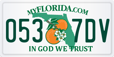 FL license plate 0537DV