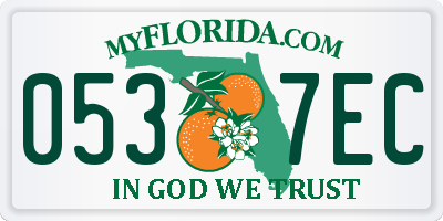 FL license plate 0537EC