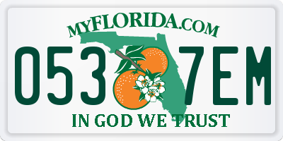 FL license plate 0537EM