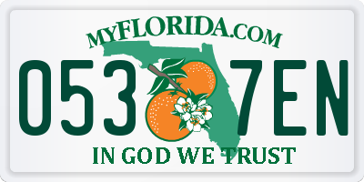 FL license plate 0537EN