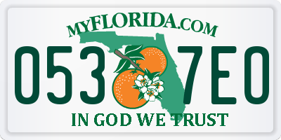 FL license plate 0537EO