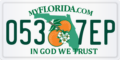 FL license plate 0537EP