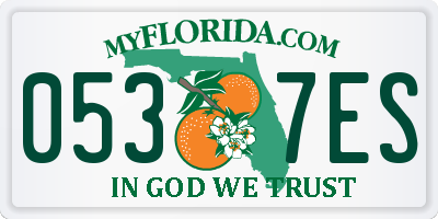 FL license plate 0537ES
