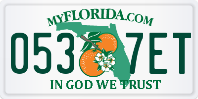 FL license plate 0537ET