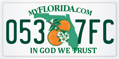 FL license plate 0537FC