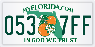 FL license plate 0537FF