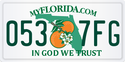 FL license plate 0537FG