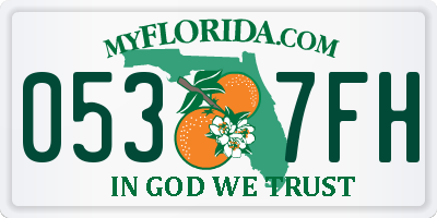 FL license plate 0537FH