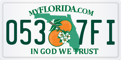 FL license plate 0537FI