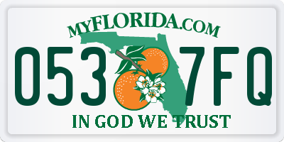 FL license plate 0537FQ